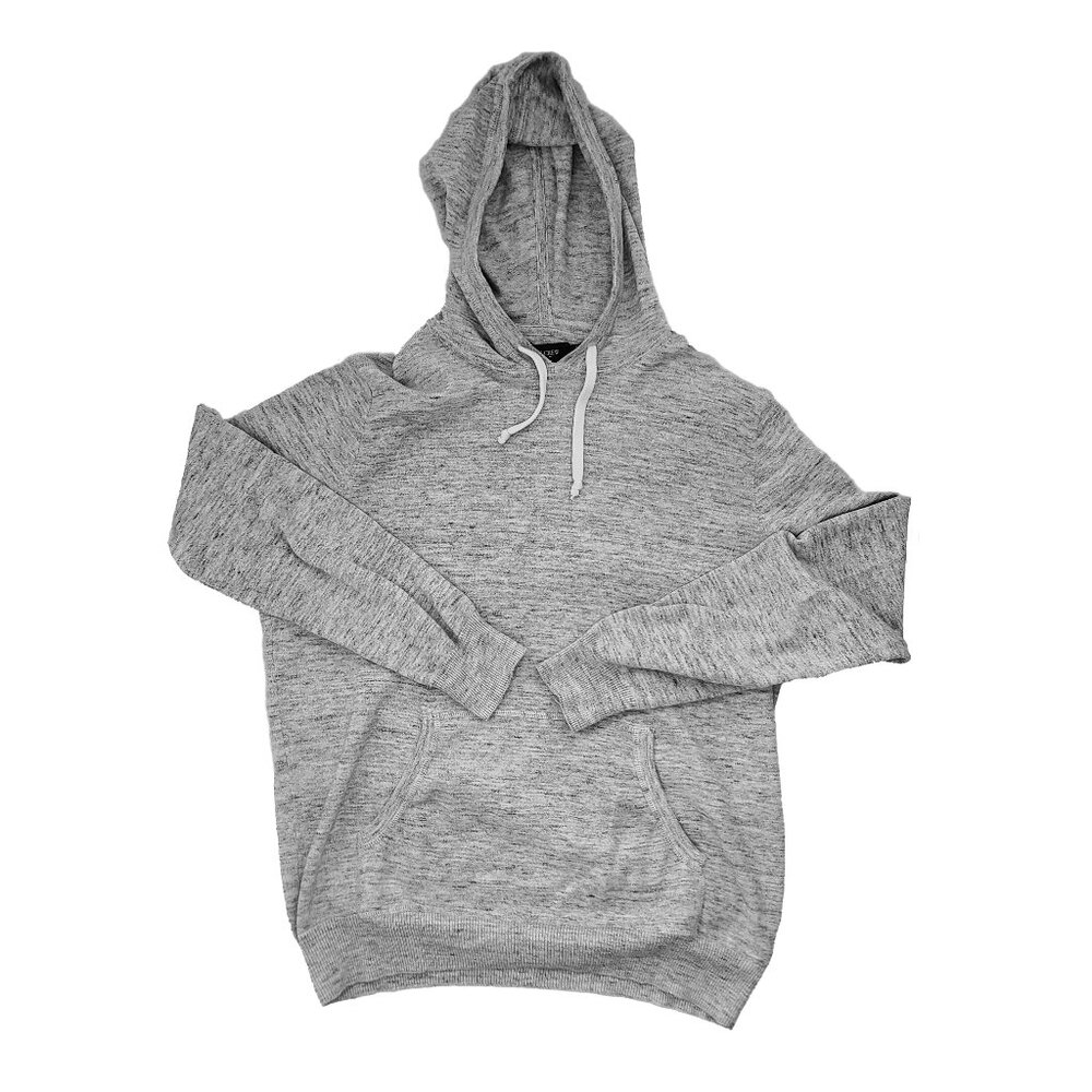 Men's JCrew Heather Gray Hoodie Cotton Sweater w/ Front Pocket Pouch - Medium